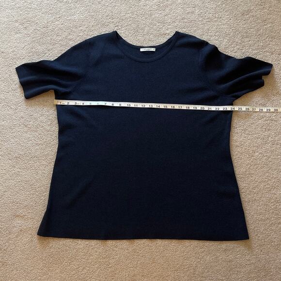 M.M. Lafleur The Choe Top Navy Melange Size 2X Short Sleeve Stretch Knit Office - Picture 5 of 6